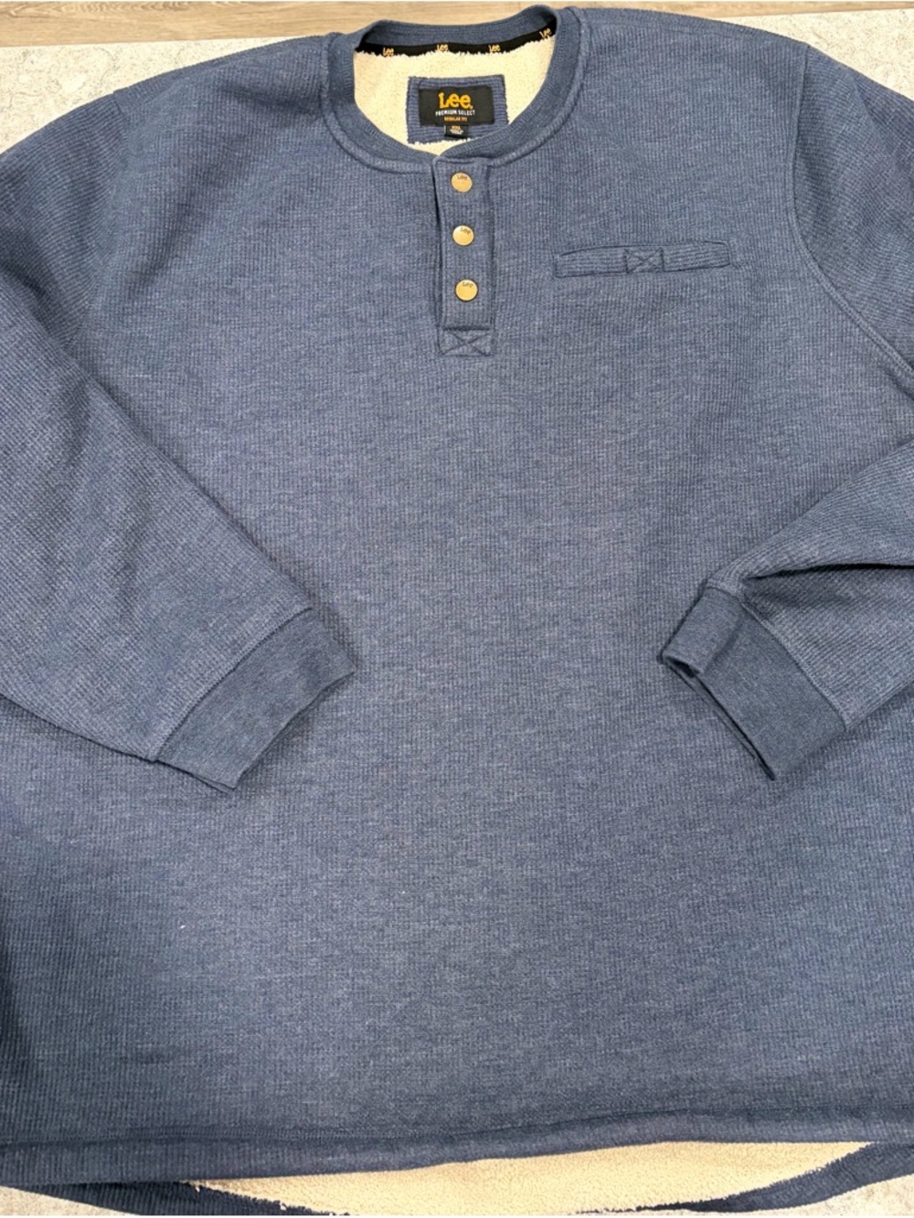 Lee Navy Blue Premium Select Sherpa Lined Sweater—XXL